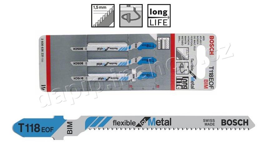 T 118 EOF BIM - Bi-Metall - FLEXIBLE FOR METAL - BOSCH PROFI - ( BALENÍ 3 KS )