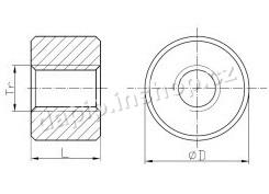 Tr 26*5 - rozměr D-50 mm, L-36 mm - LEVÁ
