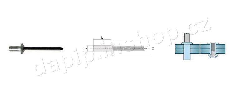 4,0*9,5 - AL/FE - RAL 7016 - ( BALENÍ 500 KS )