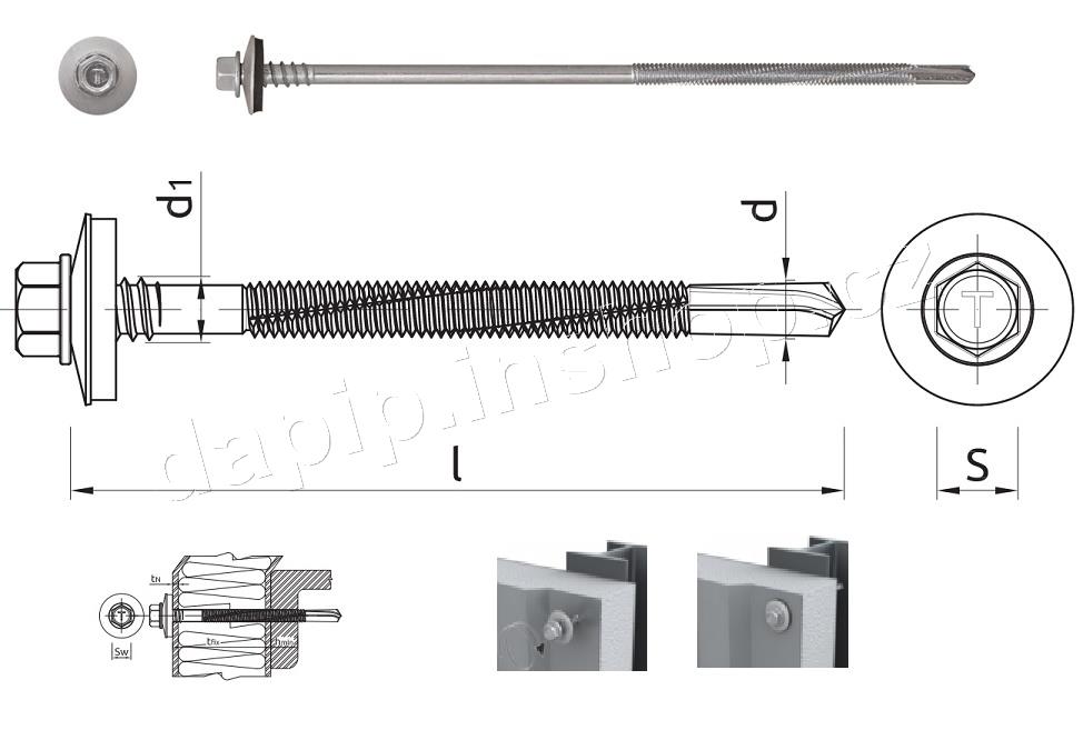 6,3/5,5x100 - BZN - ( AL podložka ) - ( BALENÍ 100 KS ) - RAWLPLUG