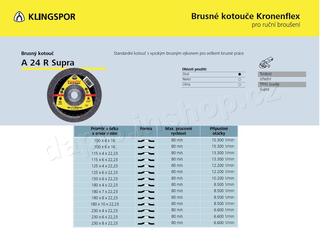 A 24 R Supra - KLINGSPOR - ( BALENÍ 25 KS )