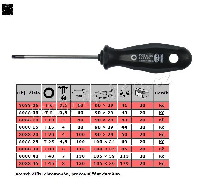 Šroubovák - TORX 10 - NAREX - PROFI LINE