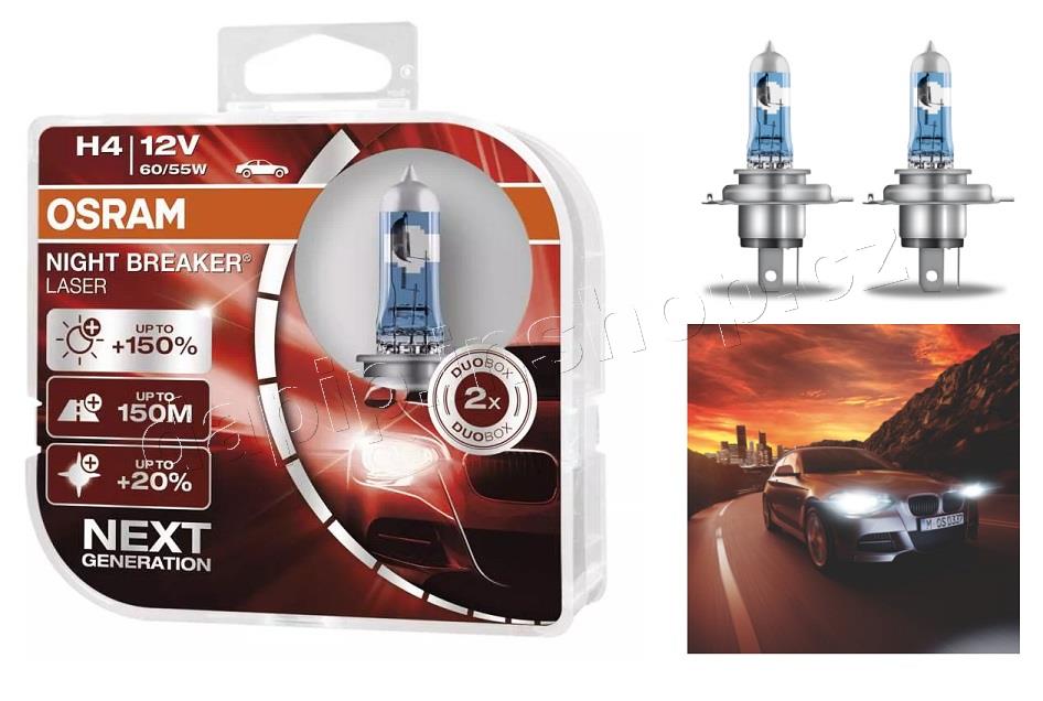 NIGHT BREAKER LASER H4 - OSRAM - ( BALENÍ 2 KS )
