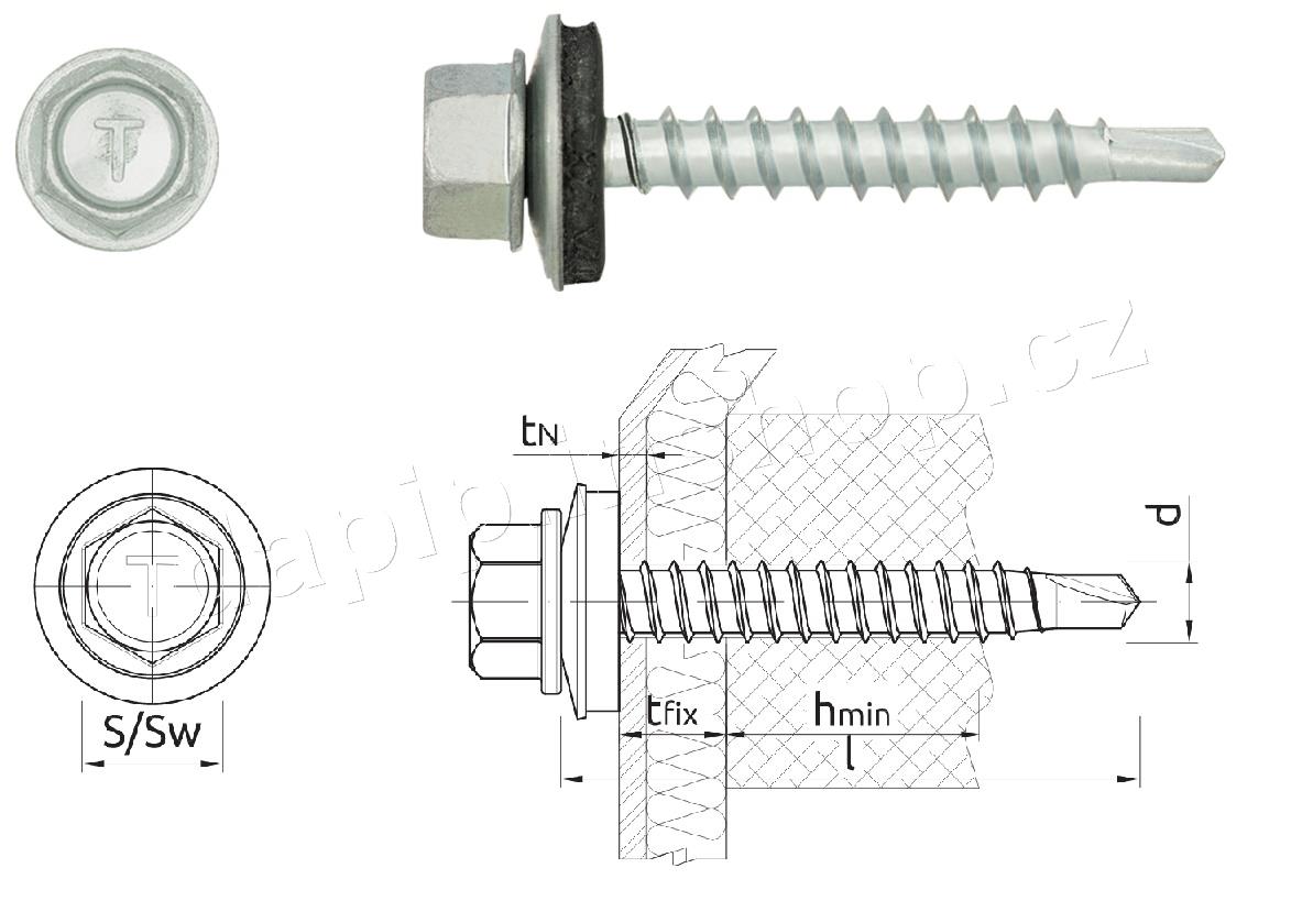 4,8*28 - BZN - ( OCEL / BZN podložka ) - ( BALENÍ 250 KS ) - RAWLPLUG