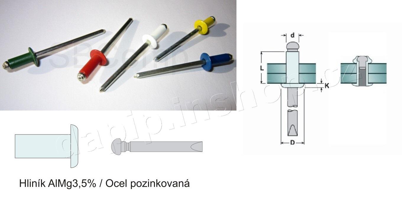 4,8*12 - AL/FE - RAL 9006 - ( BALENÍ 500 KS )