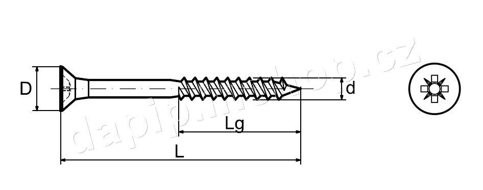 6,0*80/50 čz - ZZN - ( BALENÍ 200 KS)
