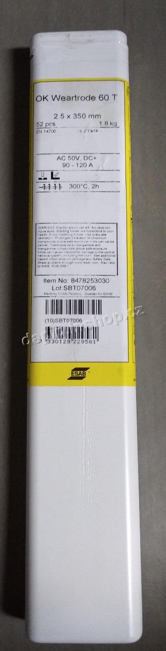 OK Weartrode 60 T ( OK 84.78 ) - 2,5 mm * 350 mm - ESAB