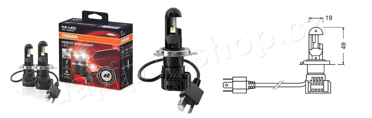 NIGHT BREAKER H4 LED - OSRAM - ( BALENÍ 2 KS )