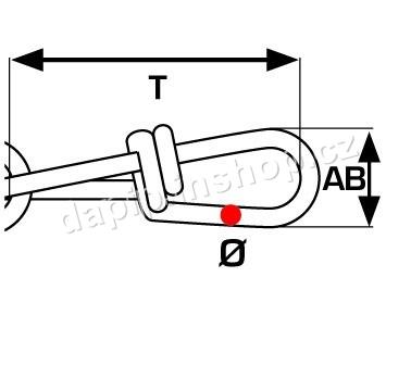 Uzlovaný řetěz - K 20 - NEREZ - A2 - ( BALENÍ 50 M )